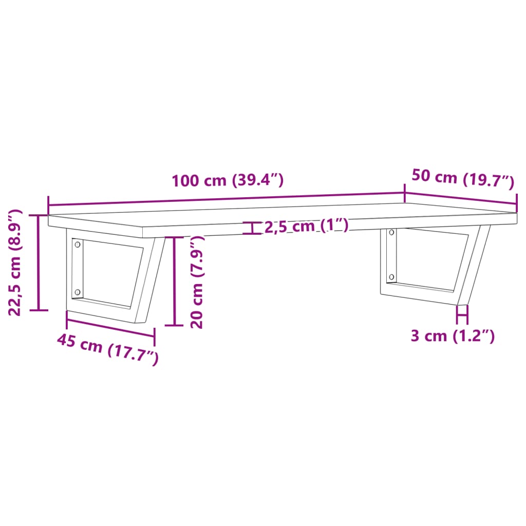 vidaXL Estante de lavabo de pared de acero y madera maciza de haya