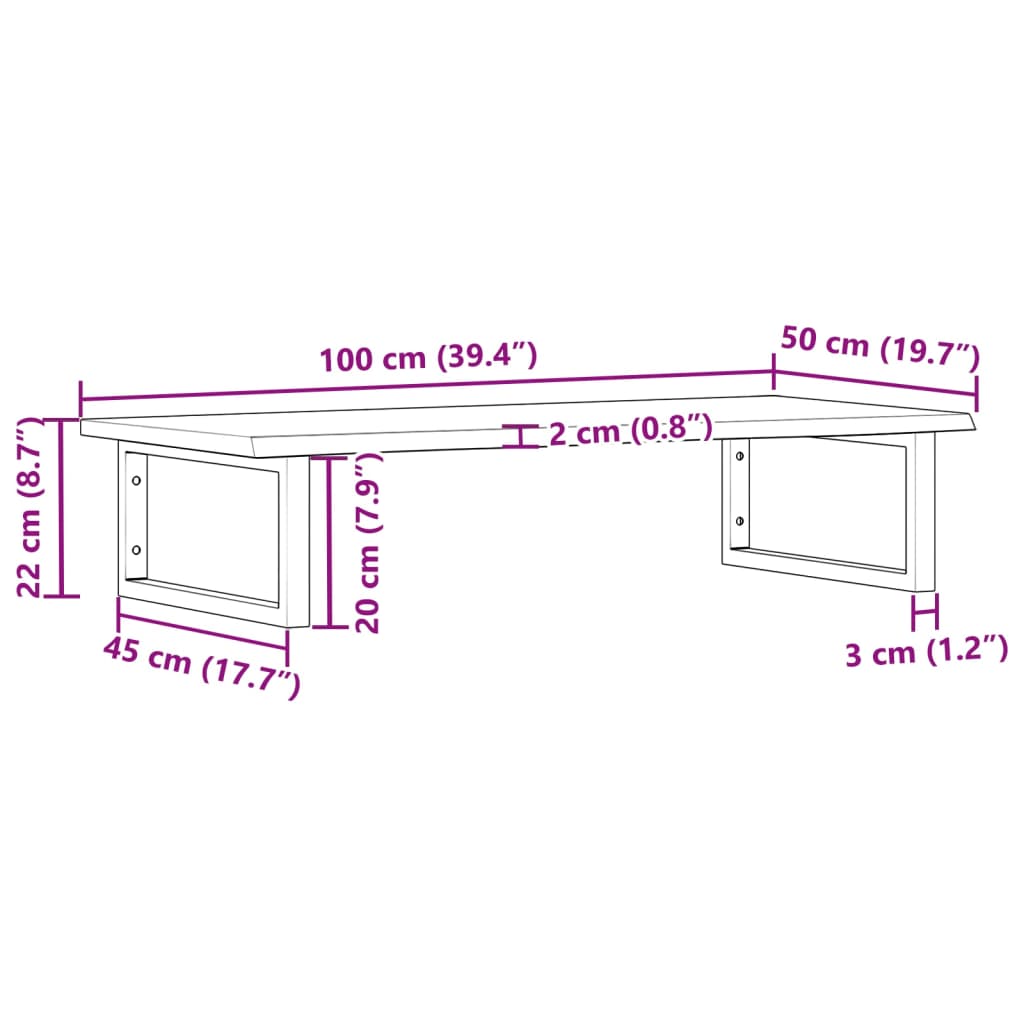 vidaXL Estante de lavabo de pared de acero y madera maciza de roble