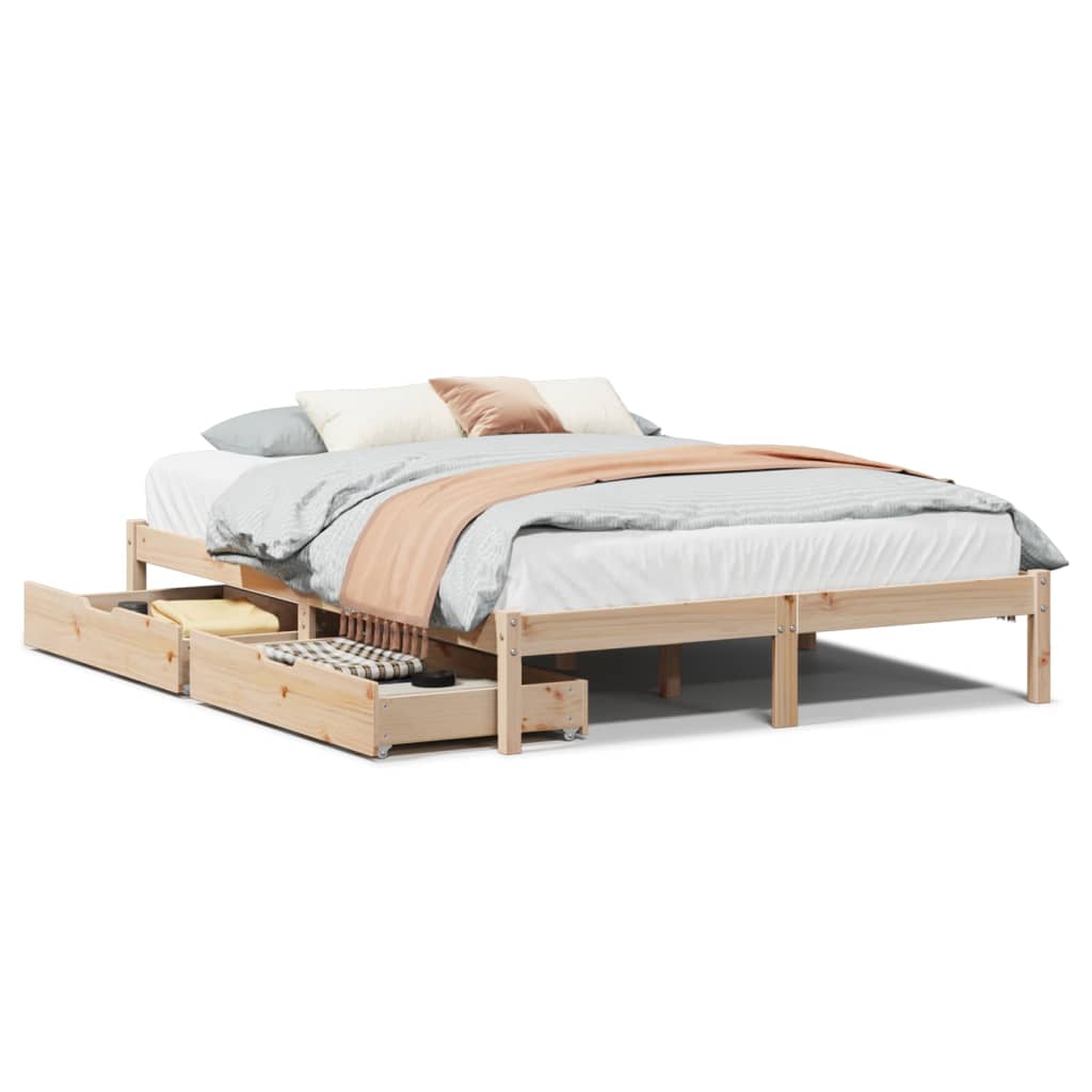 vidaXL Estructura de cama sin colchón madera maciza de pino 120x190 cm