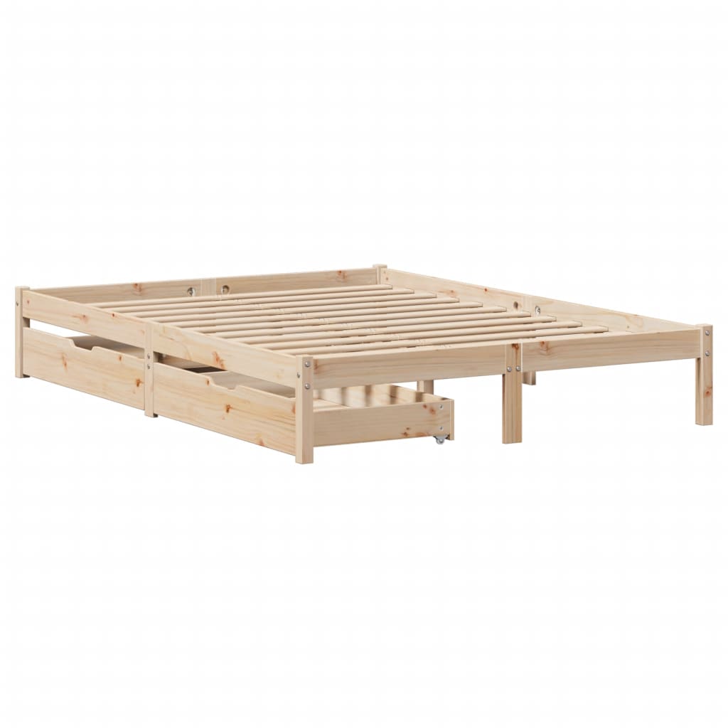 vidaXL Estructura de cama sin colchón madera maciza de pino 120x190 cm