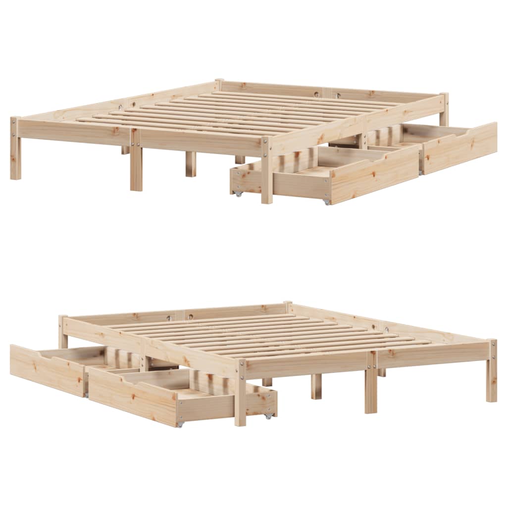 vidaXL Estructura de cama sin colchón madera maciza de pino 120x190 cm