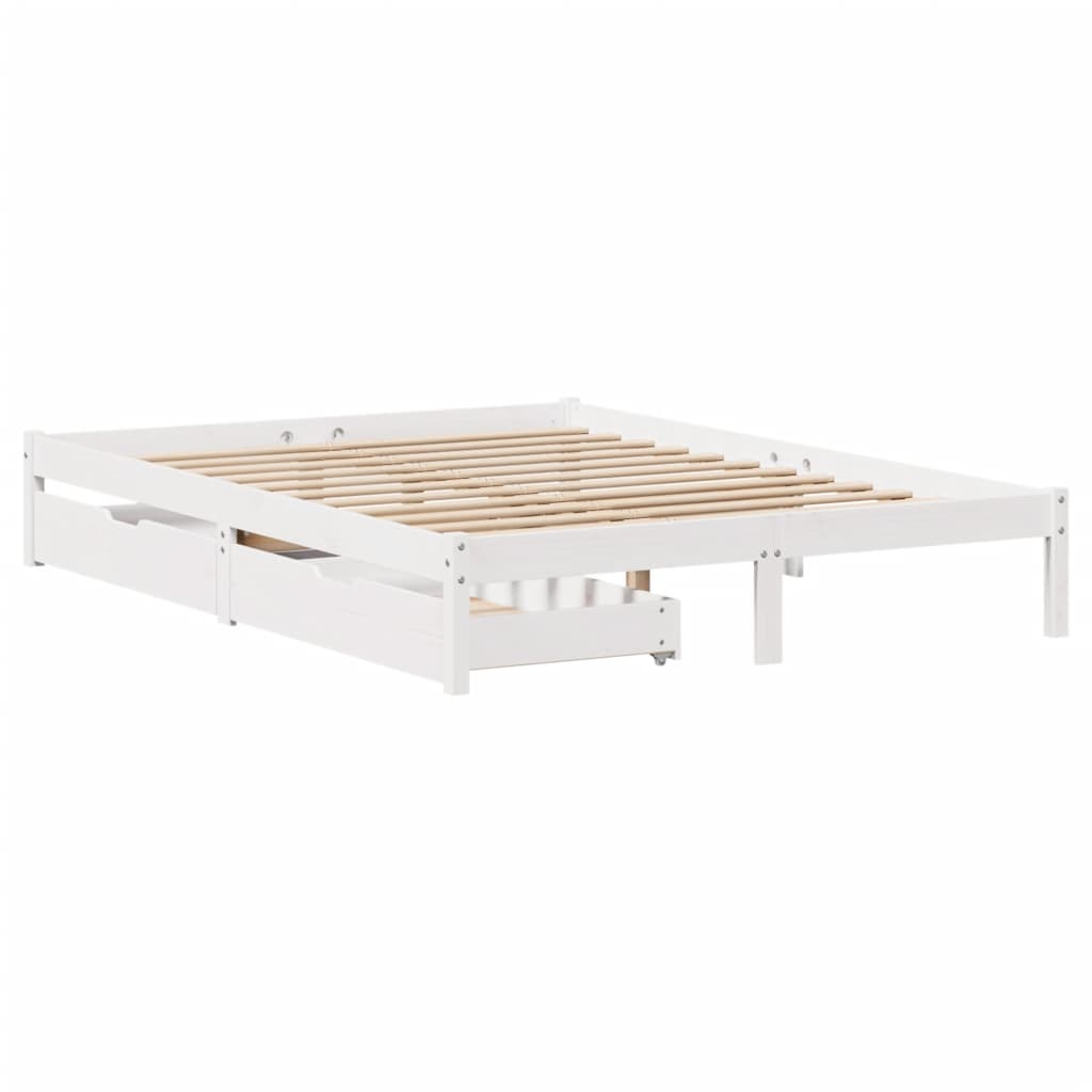 vidaXL Estructura de cama sin colchón madera maciza blanca 120x190 cm