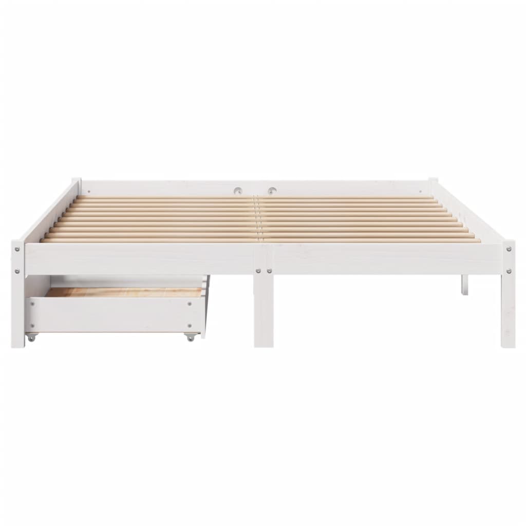 vidaXL Estructura de cama sin colchón madera maciza blanca 120x190 cm