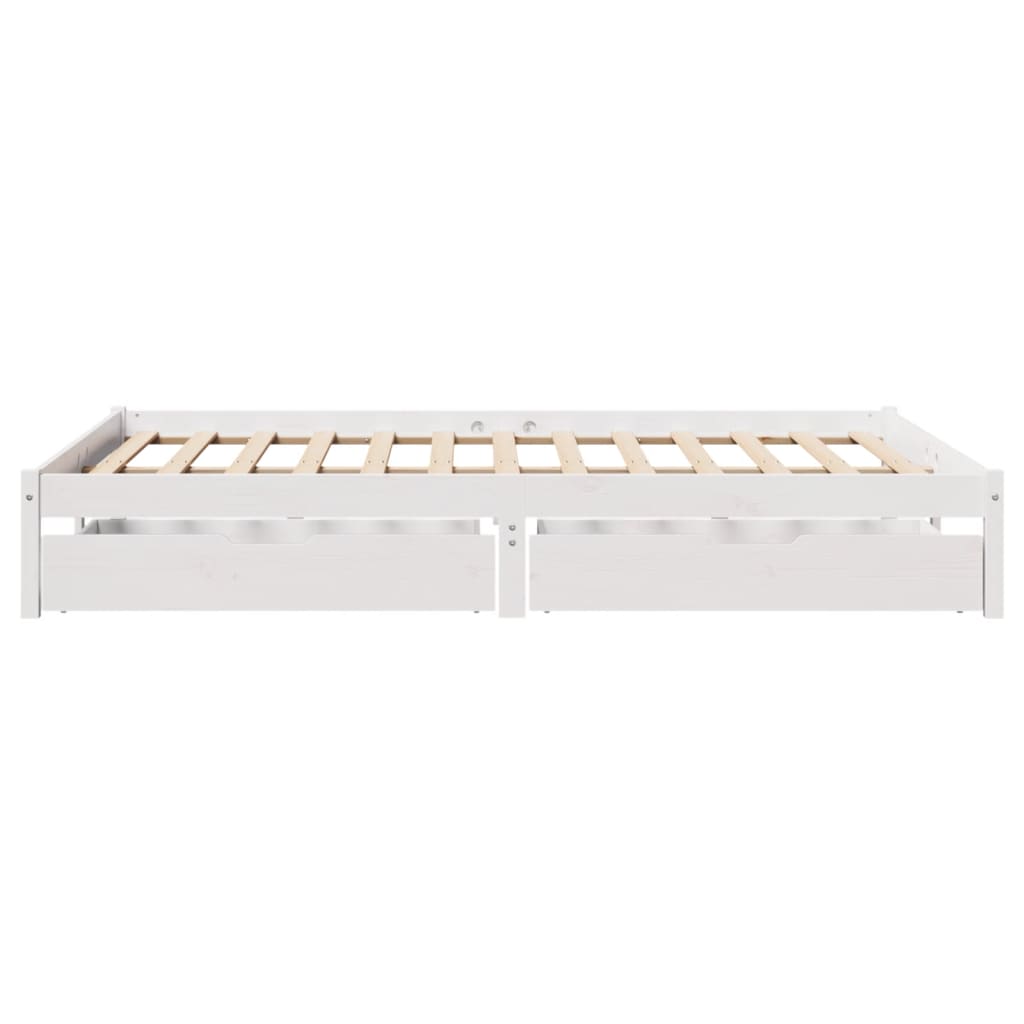 vidaXL Estructura de cama sin colchón madera maciza blanca 120x190 cm