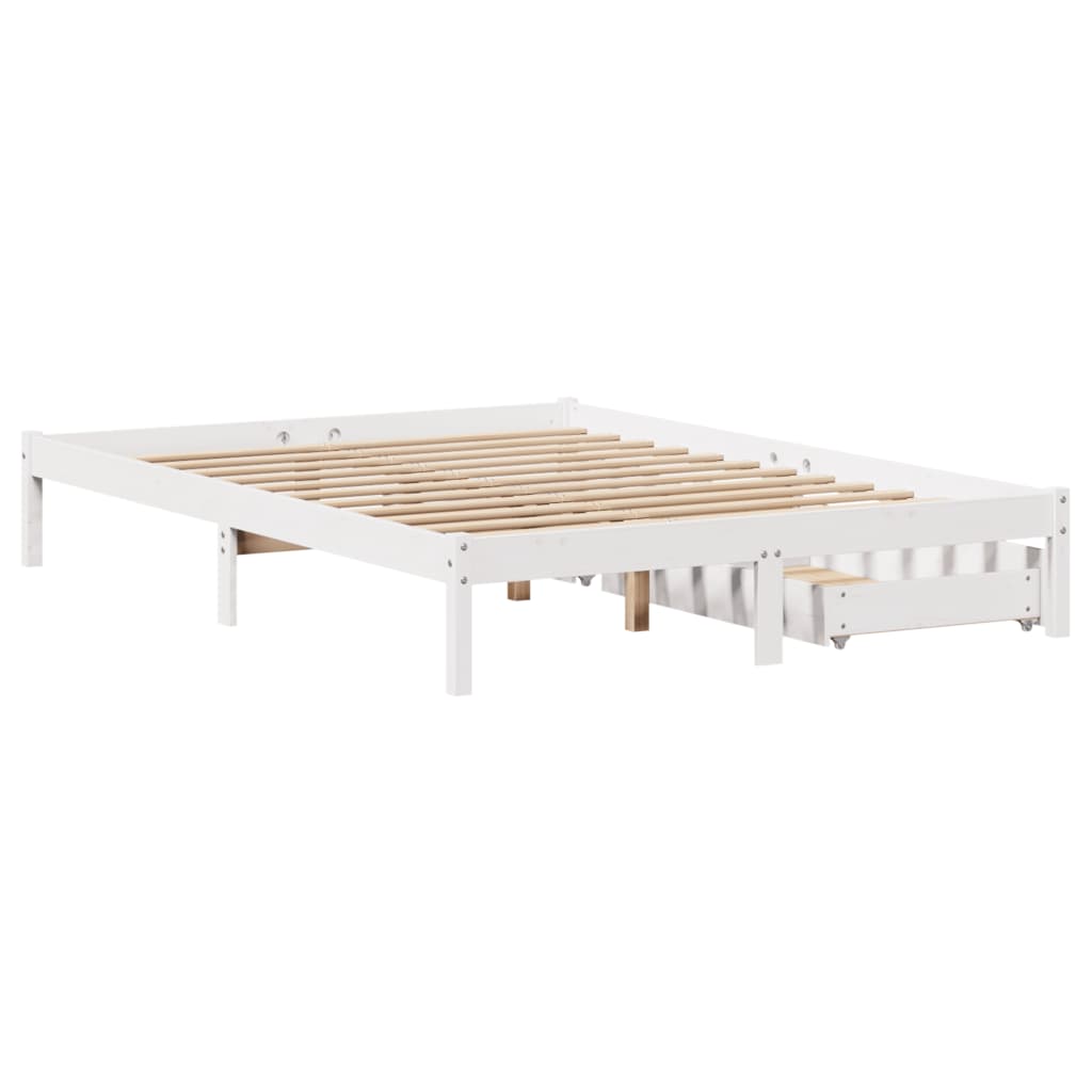 vidaXL Estructura de cama sin colchón madera maciza blanca 120x190 cm