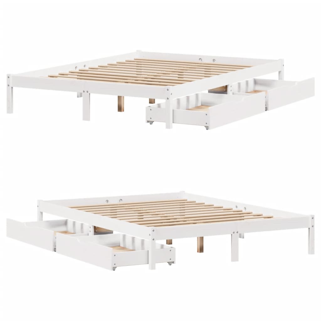 vidaXL Estructura de cama sin colchón madera maciza blanca 120x190 cm