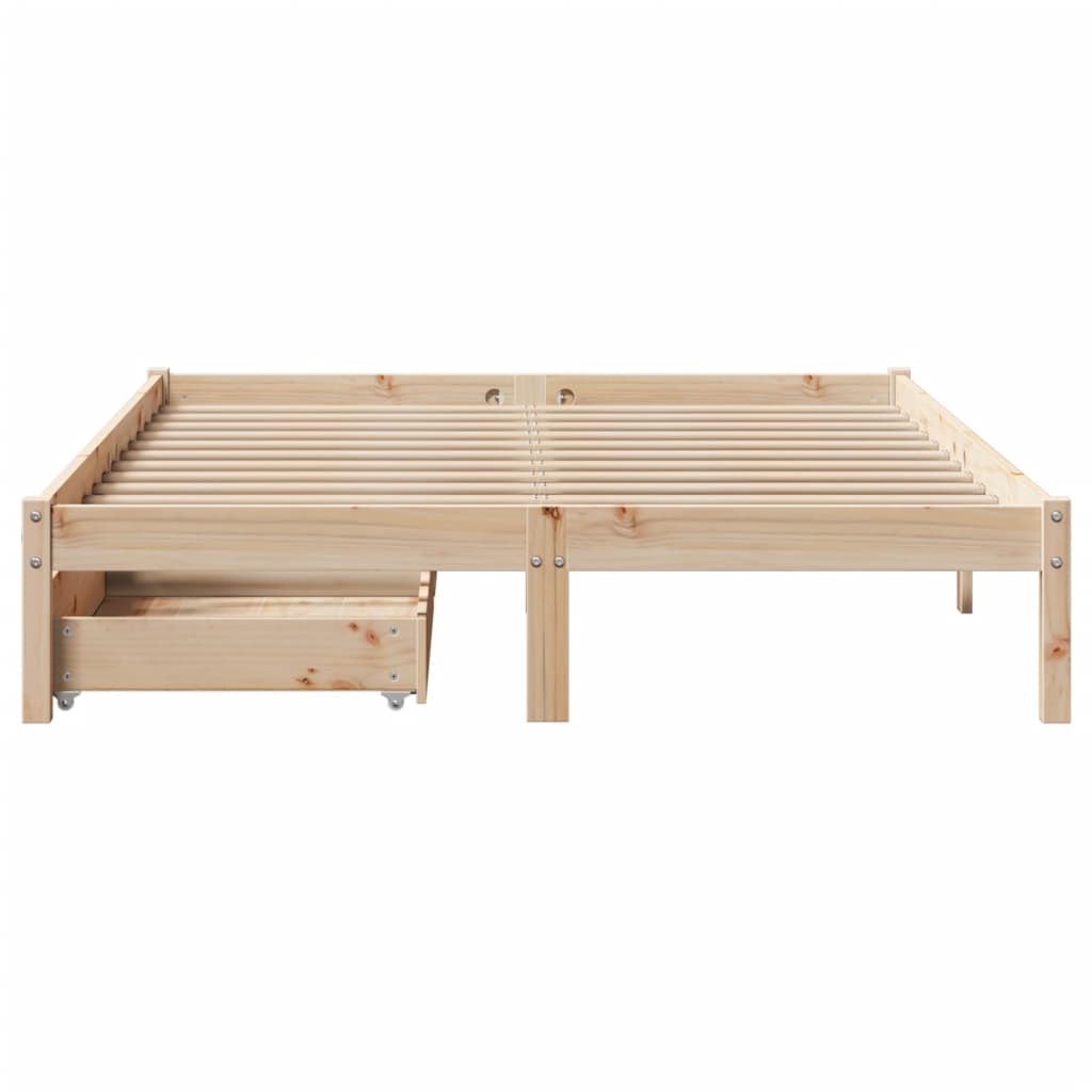 vidaXL Estructura de cama sin colchón madera de pino blanco 150x200 cm