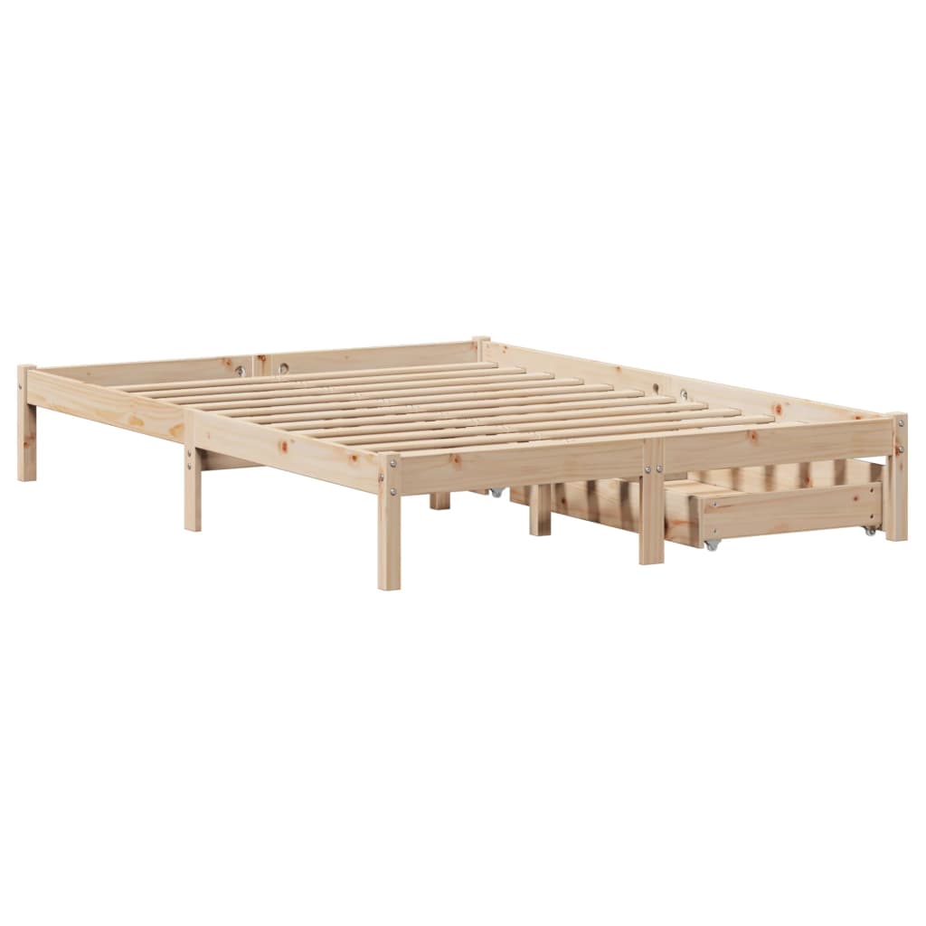 vidaXL Estructura de cama sin colchón madera de pino blanco 150x200 cm