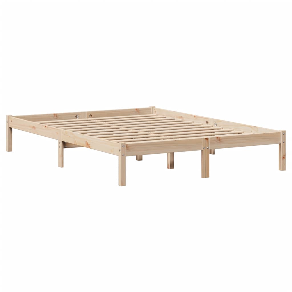 vidaXL Estructura de cama sin colchón madera de pino blanco 150x200 cm