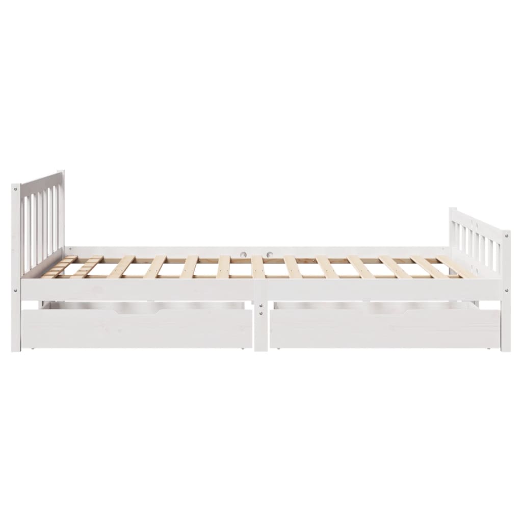 vidaXL Estructura de cama sin colchón madera de pino blanco 135x190 cm