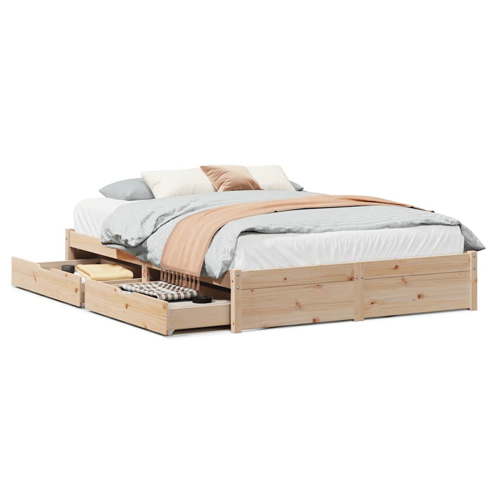 vidaXL Estructura de cama sin colchón madera maciza de pino 120x190 cm