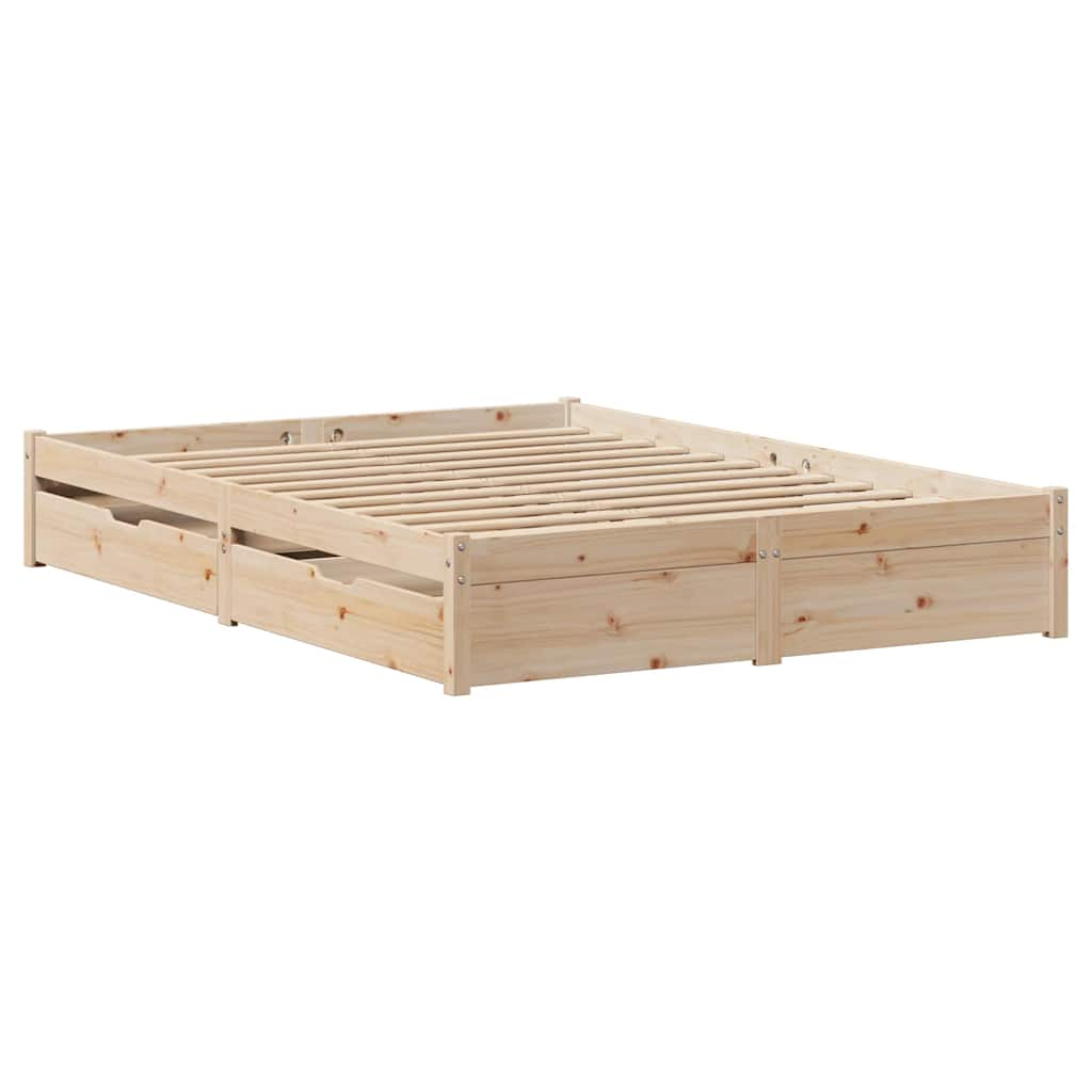 vidaXL Estructura de cama sin colchón madera maciza de pino 120x190 cm