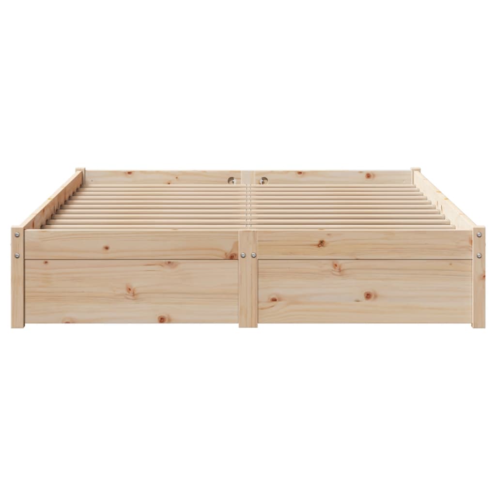 vidaXL Estructura de cama sin colchón madera maciza de pino 135x190 cm