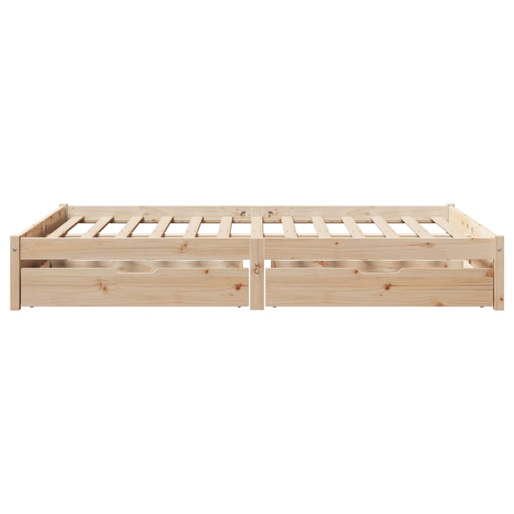 vidaXL Estructura de cama sin colchón madera maciza de pino 135x190 cm