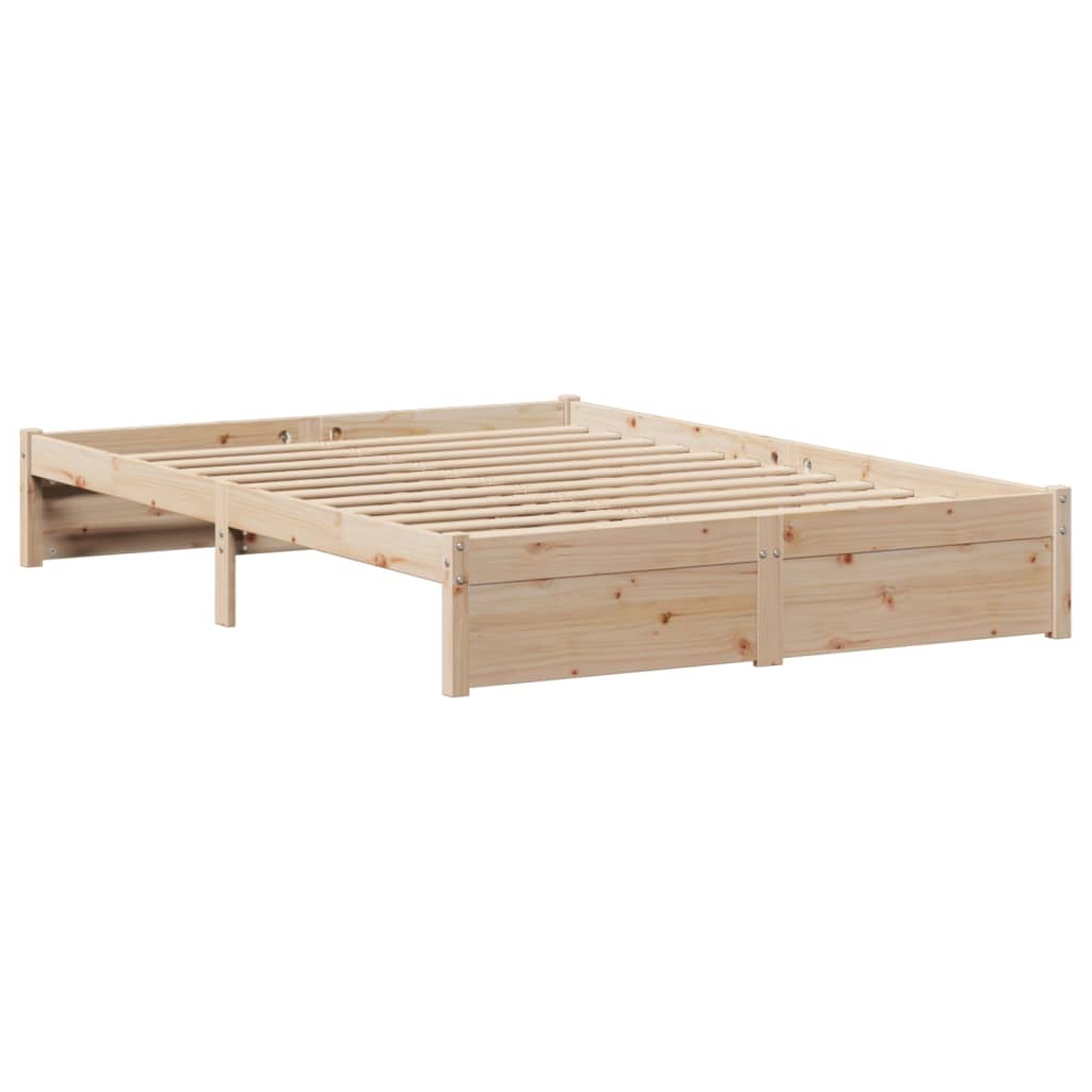 vidaXL Estructura de cama sin colchón madera maciza de pino 135x190 cm