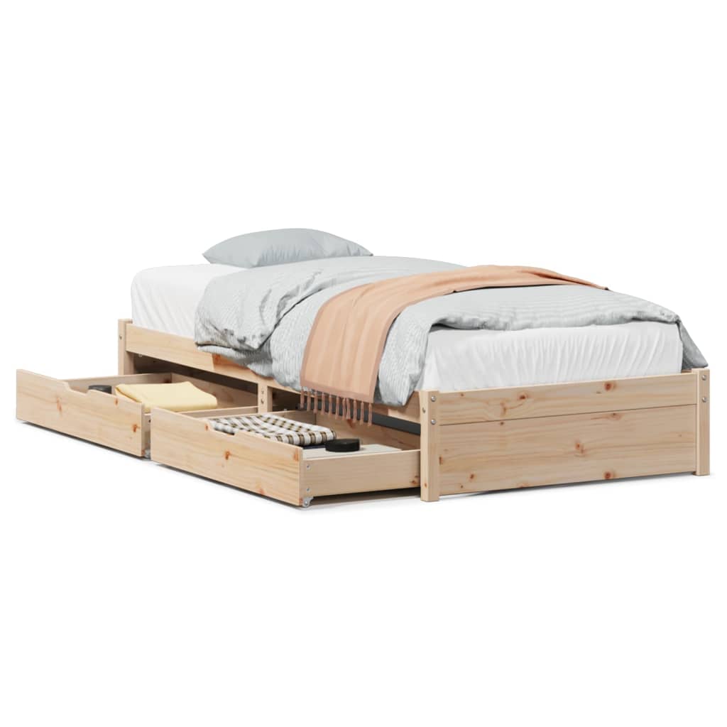 vidaXL Estructura de cama sin colchón madera maciza de pino 90x200 cm