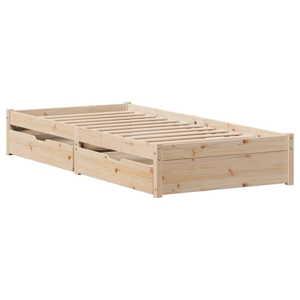 vidaXL Estructura de cama sin colchón madera maciza de pino 90x200 cm