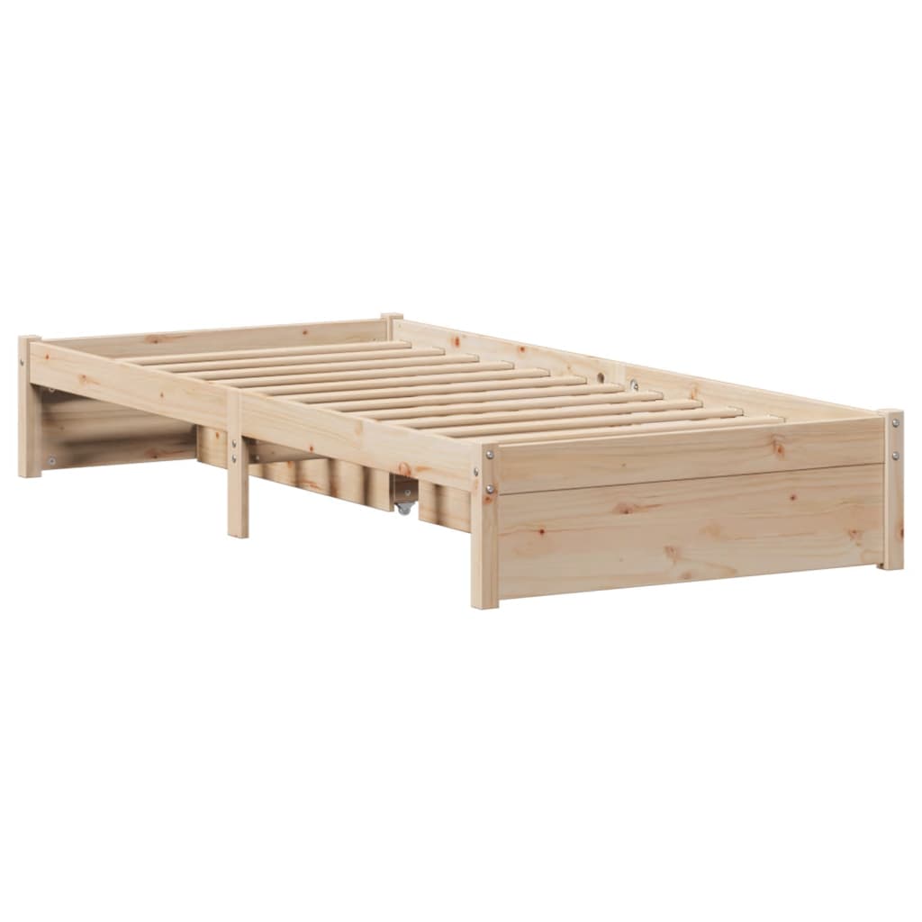 vidaXL Estructura de cama sin colchón madera maciza de pino 90x200 cm