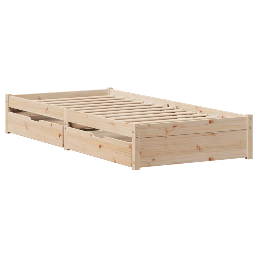 vidaXL Estructura de cama sin colchón madera maciza de pino 100x200 cm