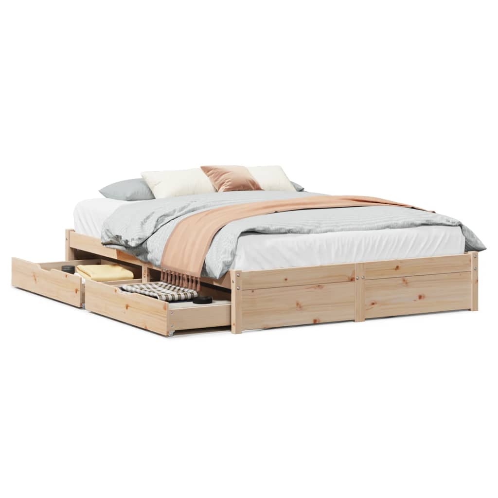 vidaXL Estructura de cama sin colchón madera maciza de pino 160x200 cm