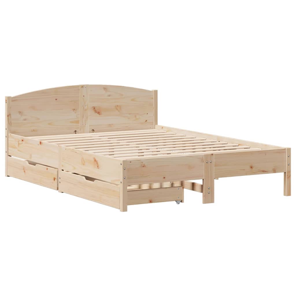 vidaXL Estructura de cama sin colchón madera de pino blanco 150x200 cm