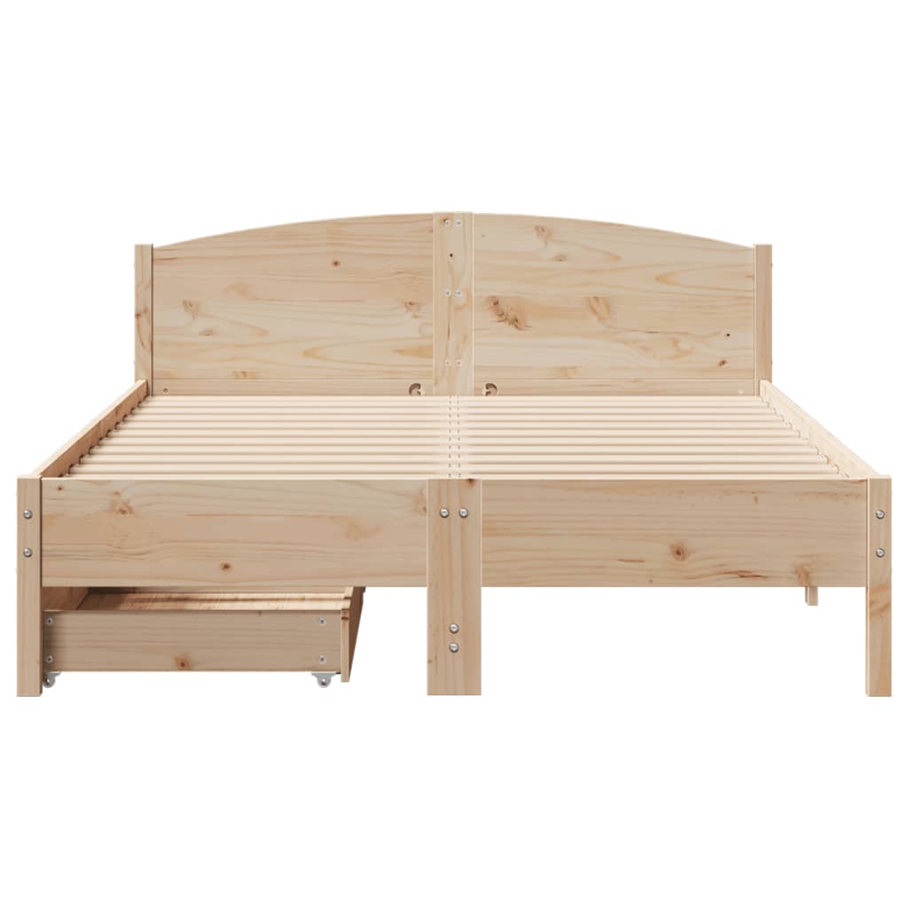 vidaXL Estructura de cama sin colchón madera de pino blanco 150x200 cm