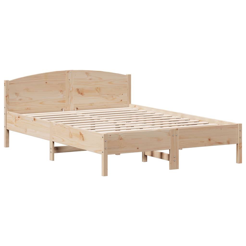 vidaXL Estructura de cama sin colchón madera de pino blanco 150x200 cm