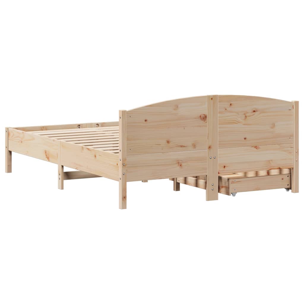 vidaXL Estructura de cama sin colchón madera de pino blanco 150x200 cm