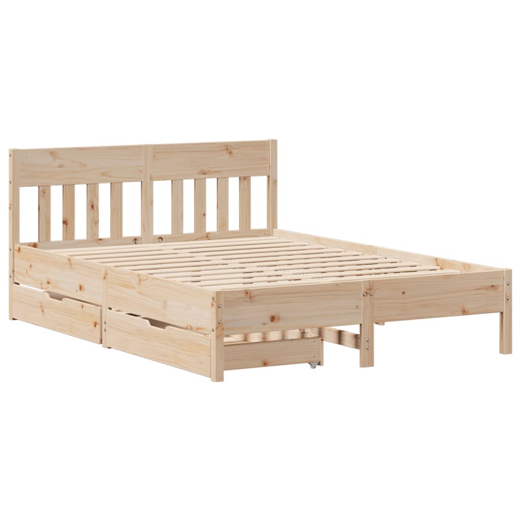 vidaXL Estructura de cama sin colchón madera de pino blanco 150x200 cm