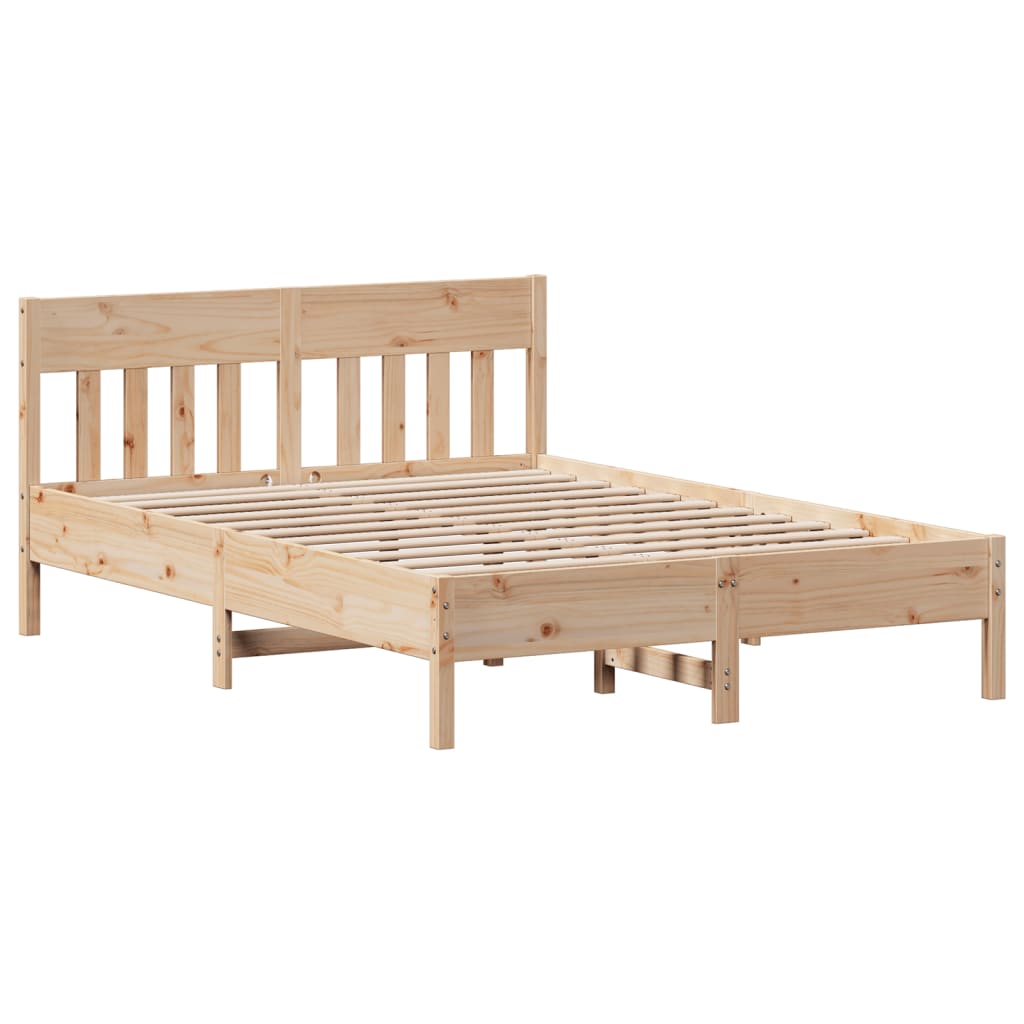 vidaXL Estructura de cama sin colchón madera de pino blanco 150x200 cm