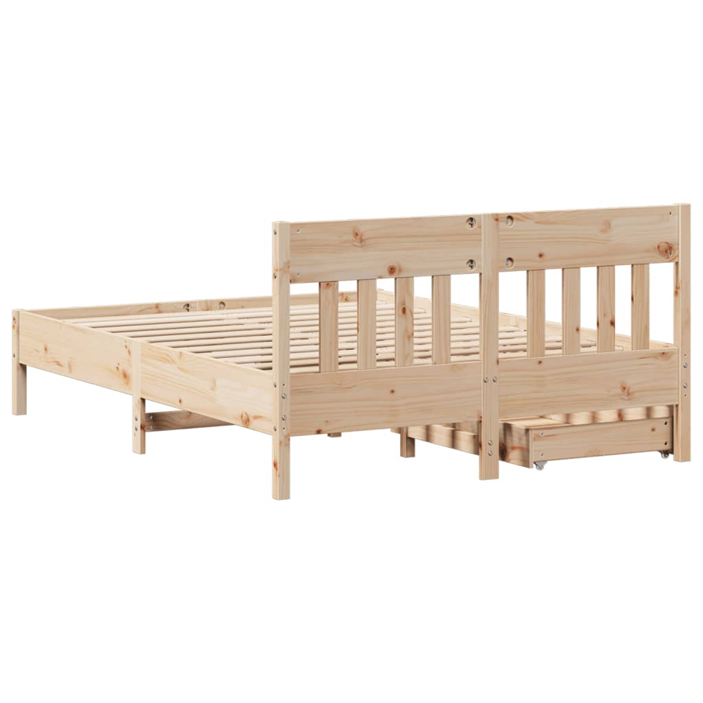 vidaXL Estructura de cama sin colchón madera de pino blanco 150x200 cm