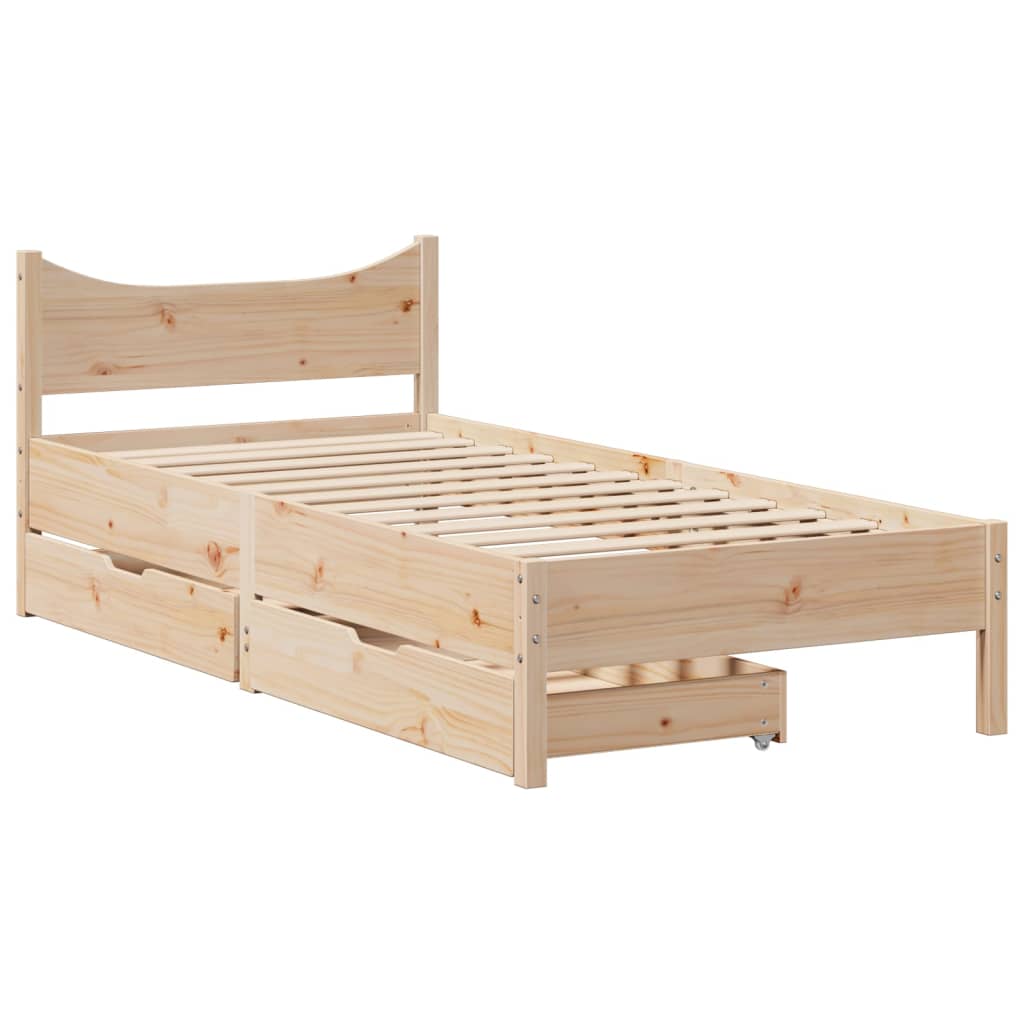 vidaXL Estructura de cama con cajones madera maciza pino 90x190 cm