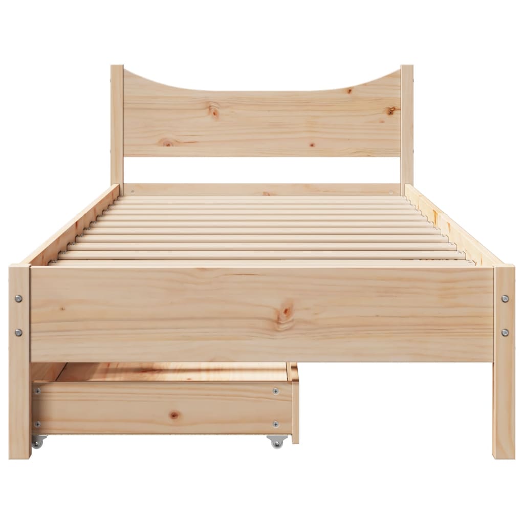 vidaXL Estructura de cama con cajones madera maciza pino 90x190 cm