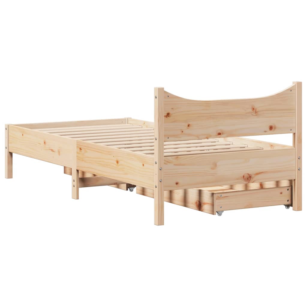 vidaXL Estructura de cama con cajones madera maciza pino 90x190 cm