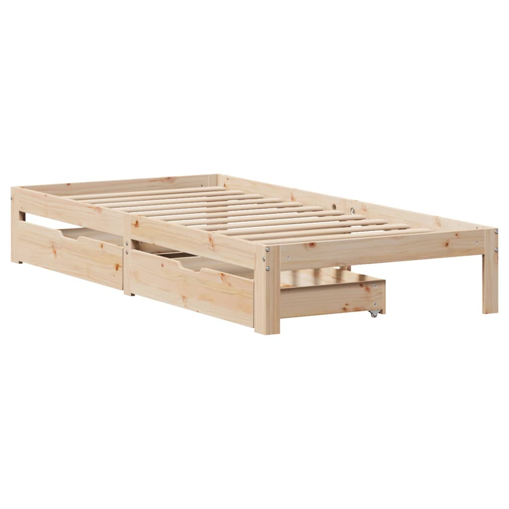 vidaXL Estructura de cama con cajones madera maciza pino 75x190 cm