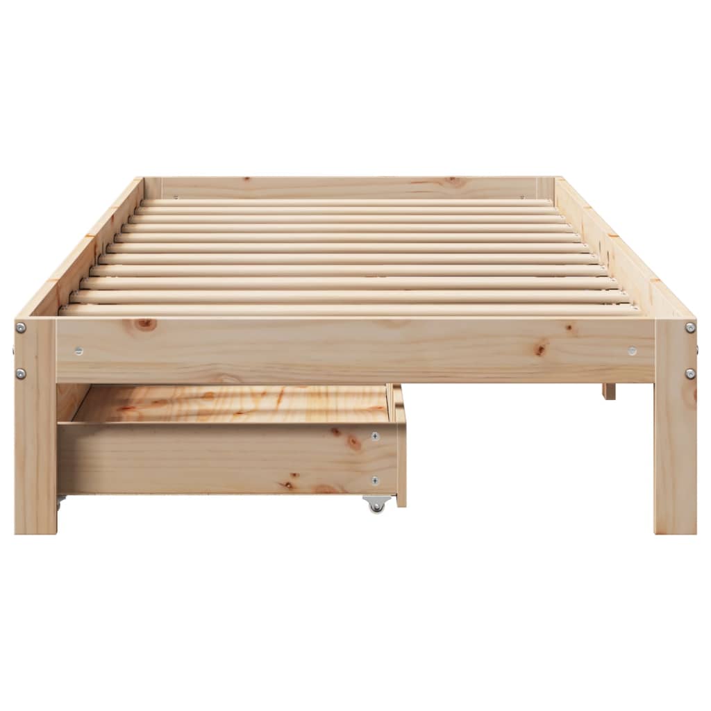 vidaXL Estructura de cama con cajones madera maciza pino 75x190 cm