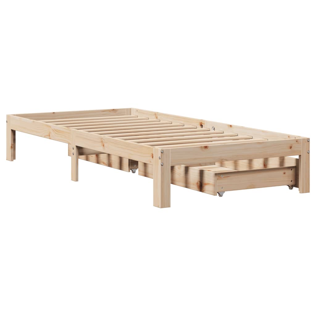 vidaXL Estructura de cama con cajones madera maciza pino 75x190 cm