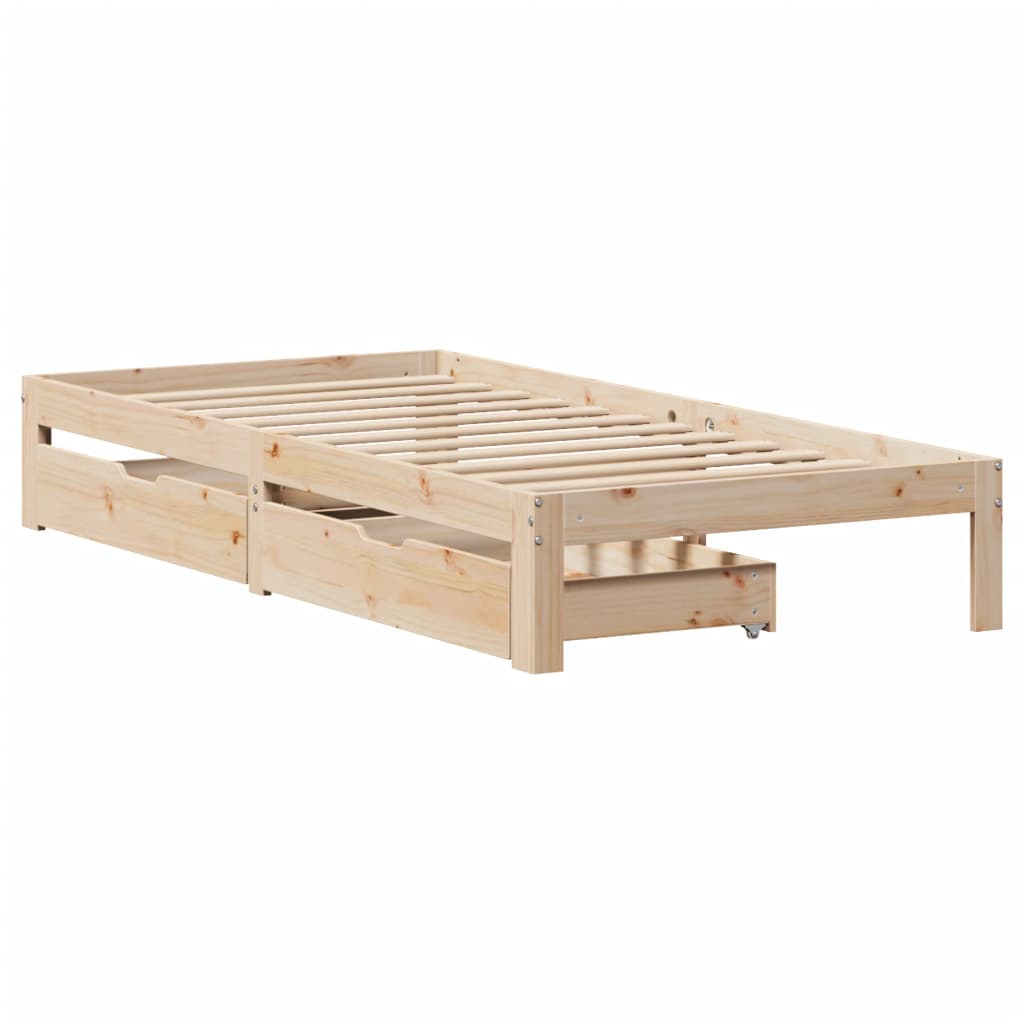 vidaXL Estructura de cama con cajones madera maciza pino 90x190 cm