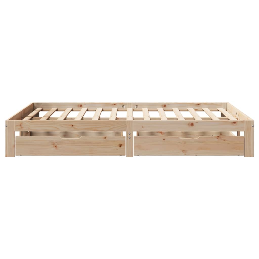 vidaXL Estructura de cama con cojines madera maciza de pino 140x190 cm