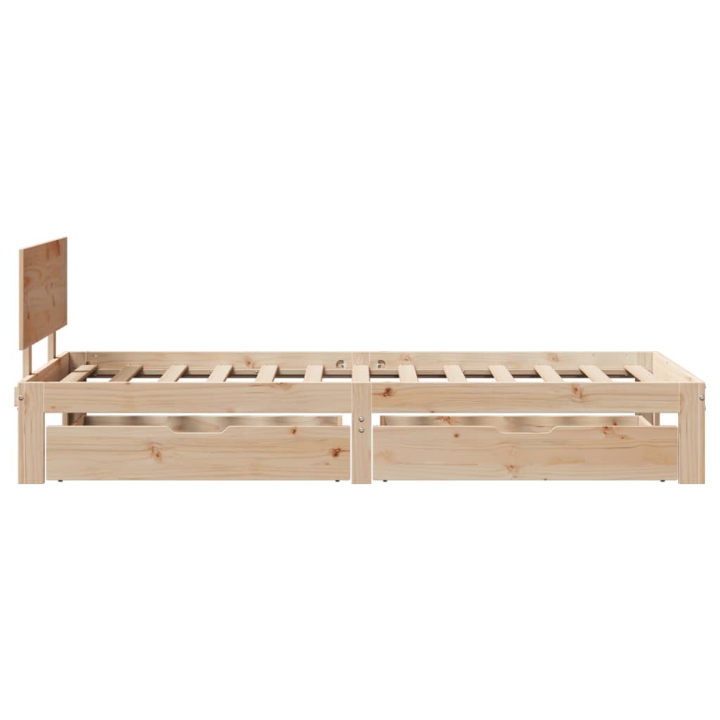 vidaXL Estructura de cama con cajones madera maciza pino 75x190 cm