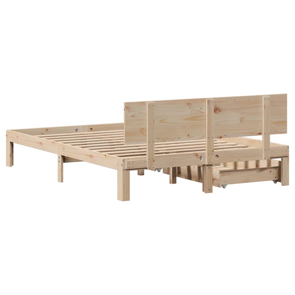 vidaXL Estructura de cama con cajones madera maciza pino 120x190 cm