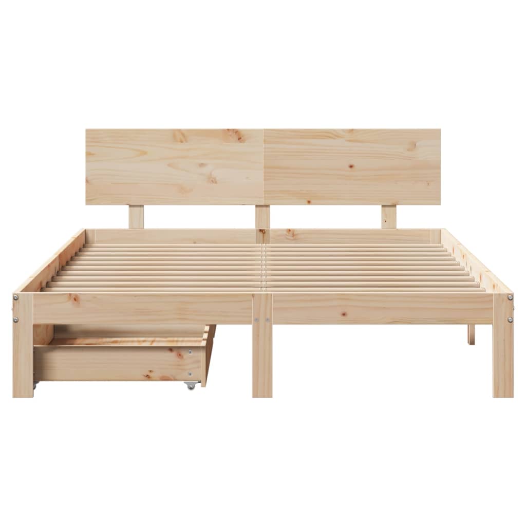 vidaXL Estructura de cama con cajones madera maciza de pino 135x190 cm