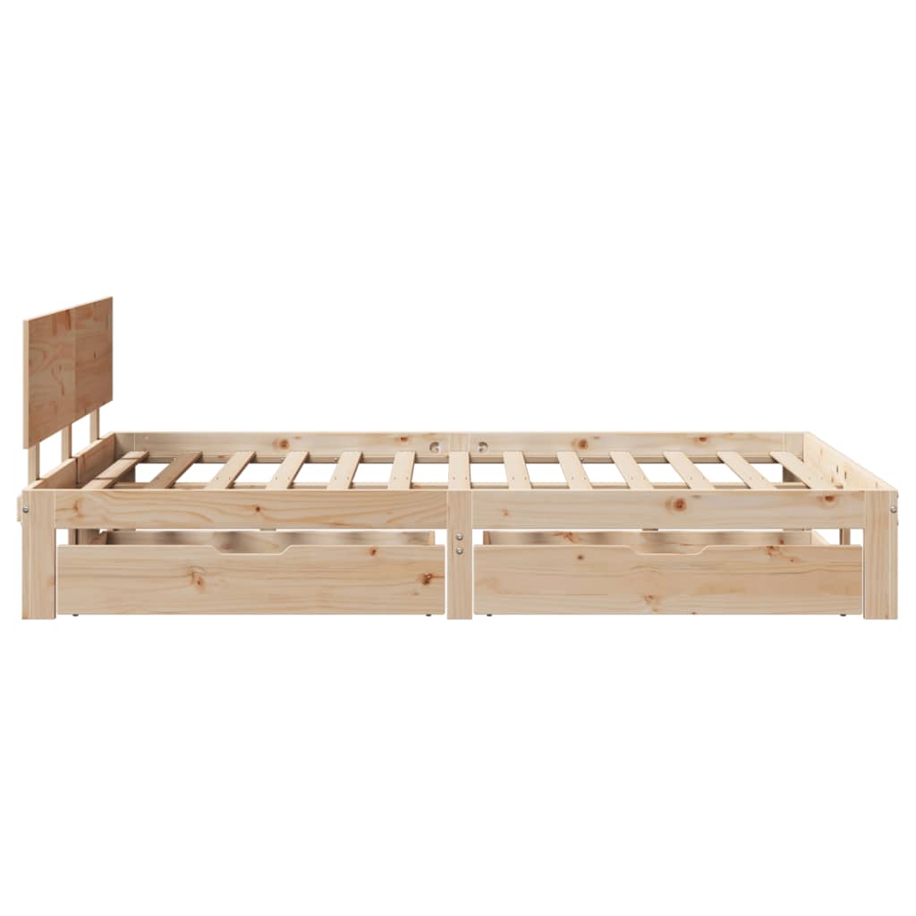 vidaXL Estructura de cama con cajones madera maciza de pino 135x190 cm