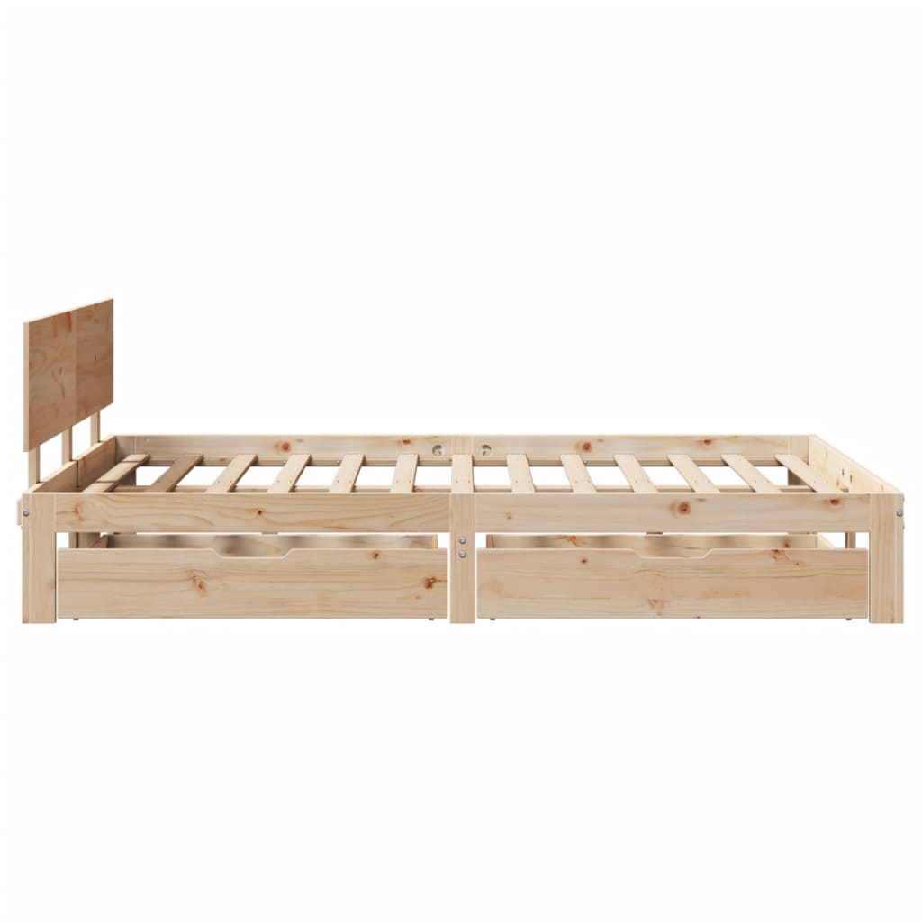 vidaXL Estructura de cama con cojines madera maciza de pino 140x190 cm