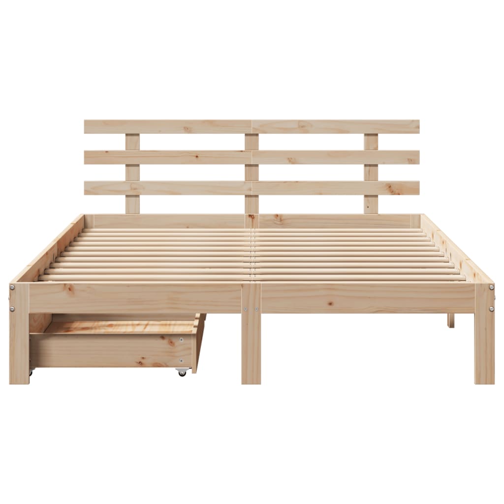 vidaXL Estructura de cama con cajones madera maciza de pino 135x190 cm