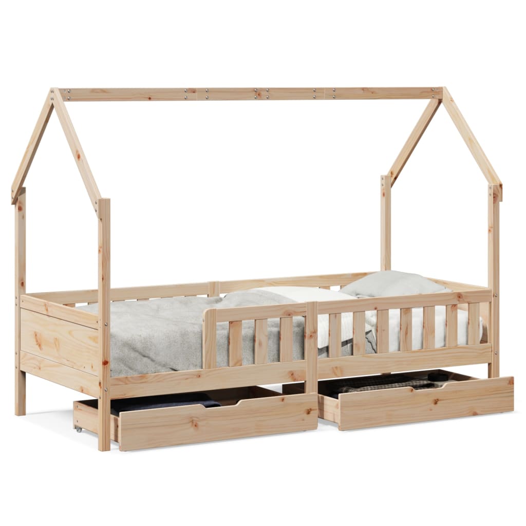 vidaXL Estructura de cama para niños con cajones madera pino 90x200 cm