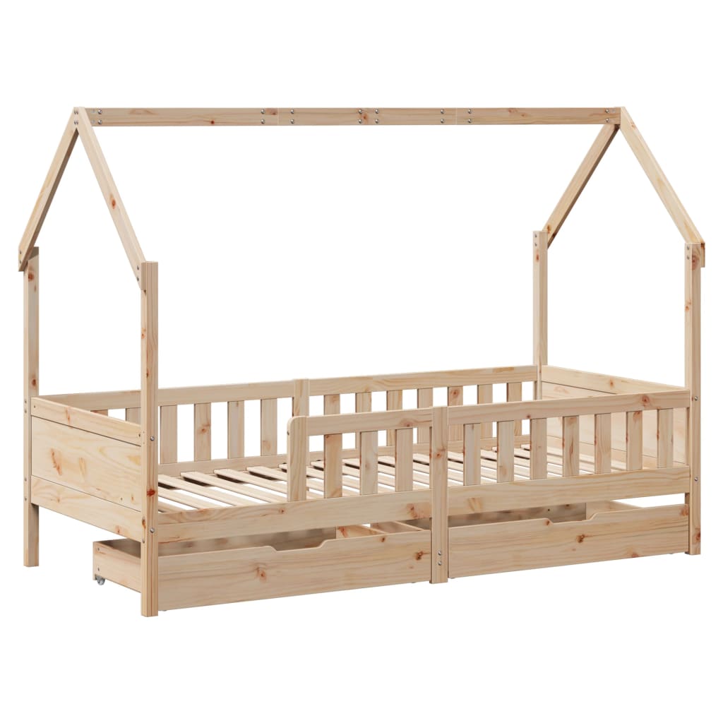 vidaXL Estructura de cama para niños con cajones madera pino 90x200 cm