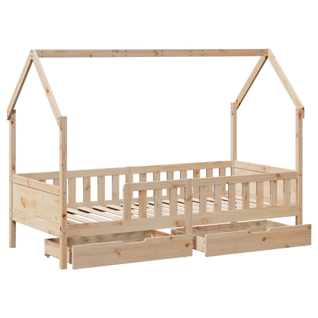 vidaXL Estructura de cama para niños con cajones madera pino 90x200 cm