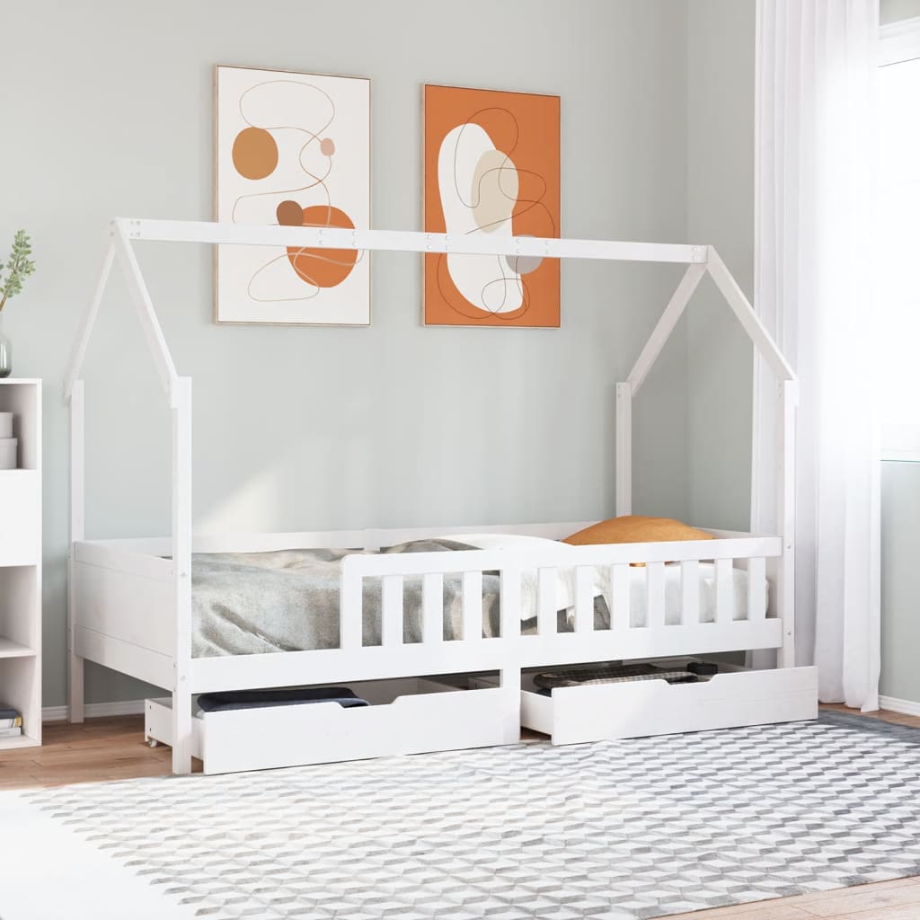 vidaXL Estructura de cama para niños con cajones madera pino 90x200 cm