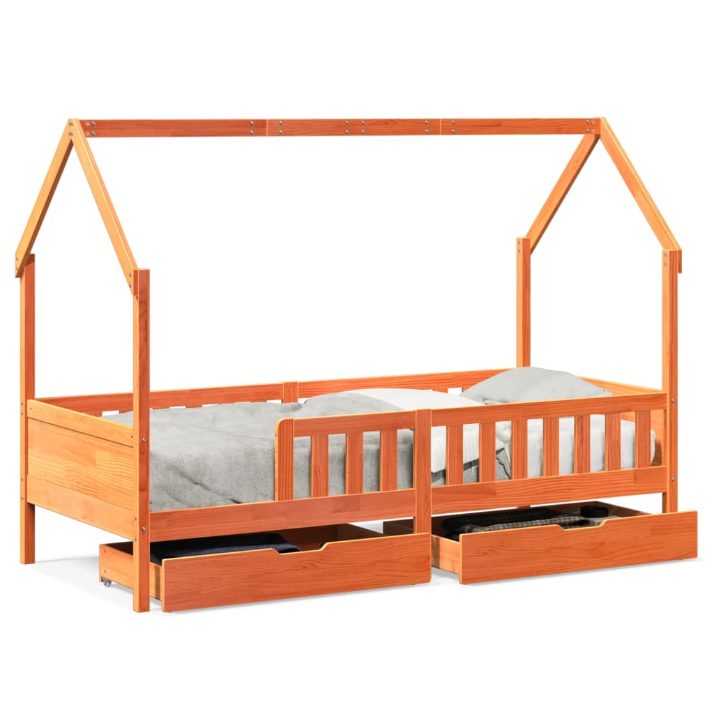 vidaXL Estructura de cama para niños con cajones madera pino 90x200 cm